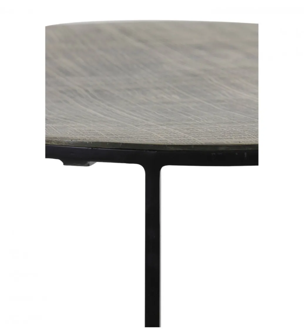 Zestaw 2 stolików kawowych RENGO 61 cm 76 cm antyczny brąz czarny*L&L Sale