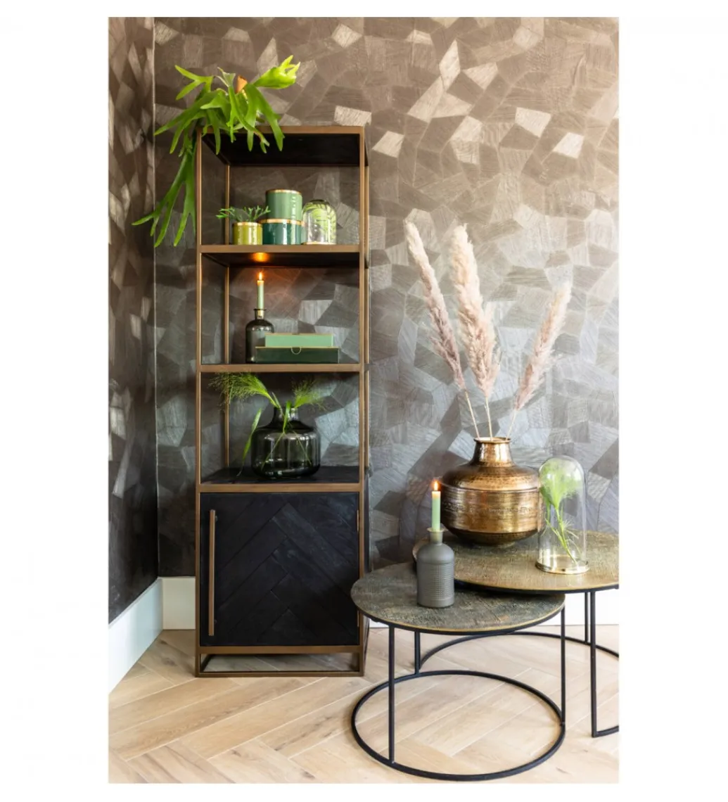 Zestaw 2 stolików kawowych RENGO 61 cm 76 cm antyczny brąz*L&L Sale