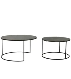 Zestaw 2 stolików kawowych RENGO 61 cm 76 cm antyczny brąz*L&L Sale