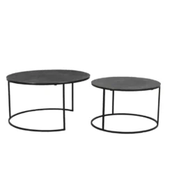 Zestaw 2 stolików kawowych RENGO 61 cm 76 cm czarne*L&L Online