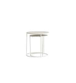 Zestaw 2 stolików kawowych SADAR 50 cm 52 cm białe*L&L New