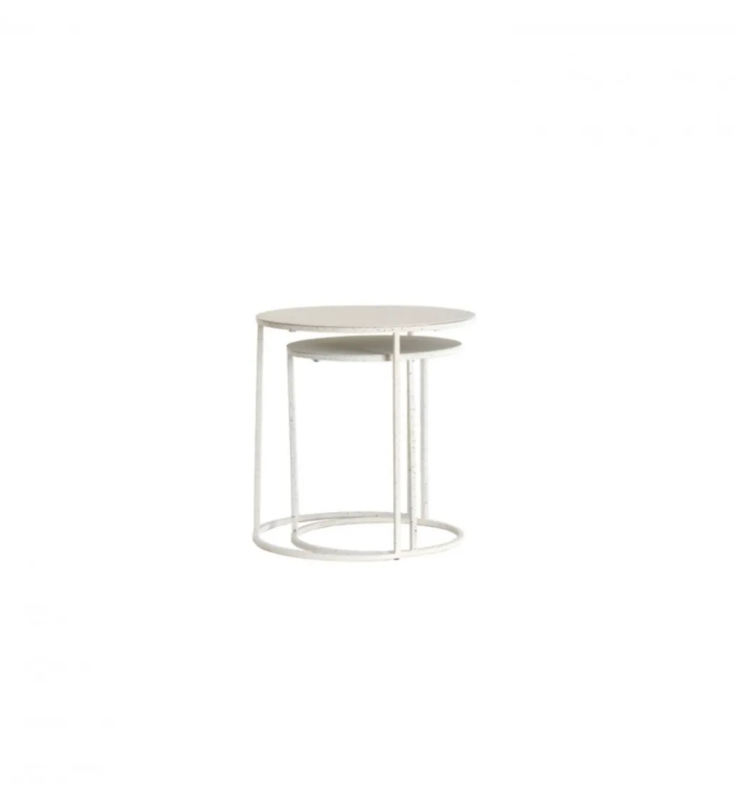 Zestaw 2 stolików kawowych SADAR 50 cm 52 cm białe*L&L New