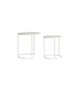 Zestaw 2 stolików kawowych SADAR 50 cm 52 cm białe*L&L New