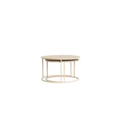 Zestaw 2 stolików kawowych SADAR 65 cm 75 cm piaskowe*L&L Sale