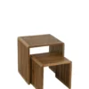 Zestaw 2 stolików kawowych SHELIS 50 cm 40 cm drewno teak*J-Line Hot