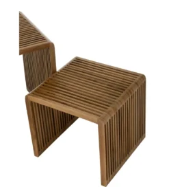 Zestaw 2 stolików kawowych SHELIS 50 cm 40 cm drewno teak*J-Line Hot