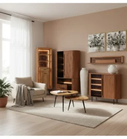 Zestaw 2 stolików kawowych SOBREN 40 i 50 cm drewno mango*Exclusivas Hot
