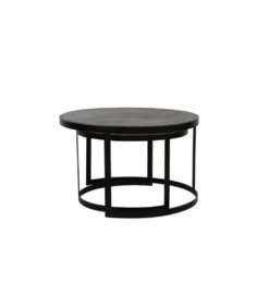 Zestaw 2 stolików kawowych TRELO 62 cm 76 cm antyczny brąz czarny*L&L
