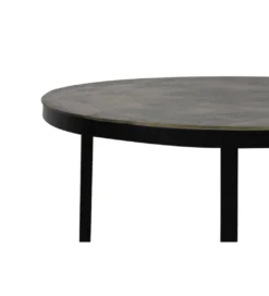 Zestaw 2 stolików kawowych TRELO 62 cm 76 cm antyczny brąz czarny*L&L