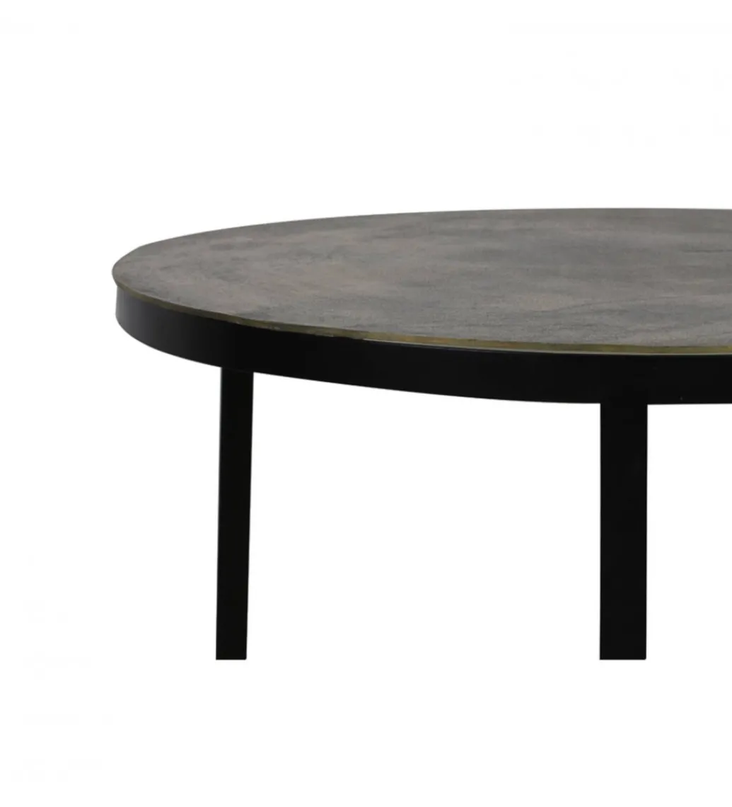 Zestaw 2 stolików kawowych TRELO 62 cm 76 cm antyczny brąz czarny*L&L