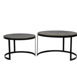 Zestaw 2 stolików kawowych TRELO 62 cm 76 cm antyczny brąz czarny*L&L