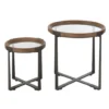 Zestaw 2 stolików kawowych TREMI 60cm 40 cm naturalne szklane*J-Line Best