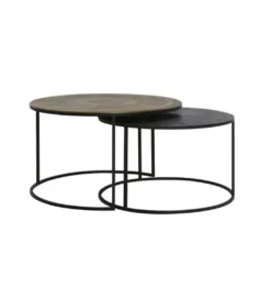 Zestaw 2 stolików TALCA 75 cm 67 cm brąz*L&L Clearance