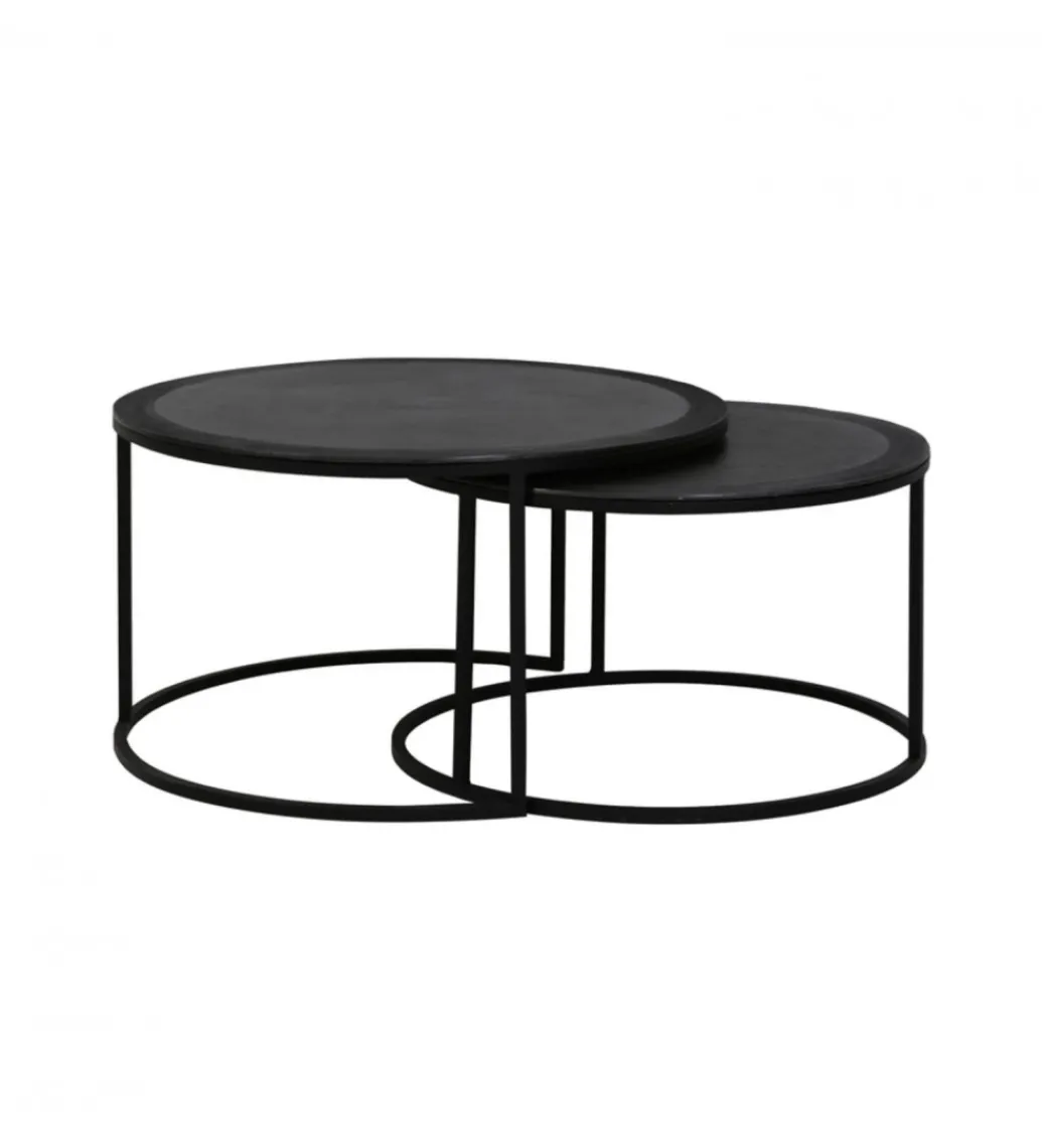 Zestaw 2 stolików TALCA 75 cm 67 cm czarny*L&L Best