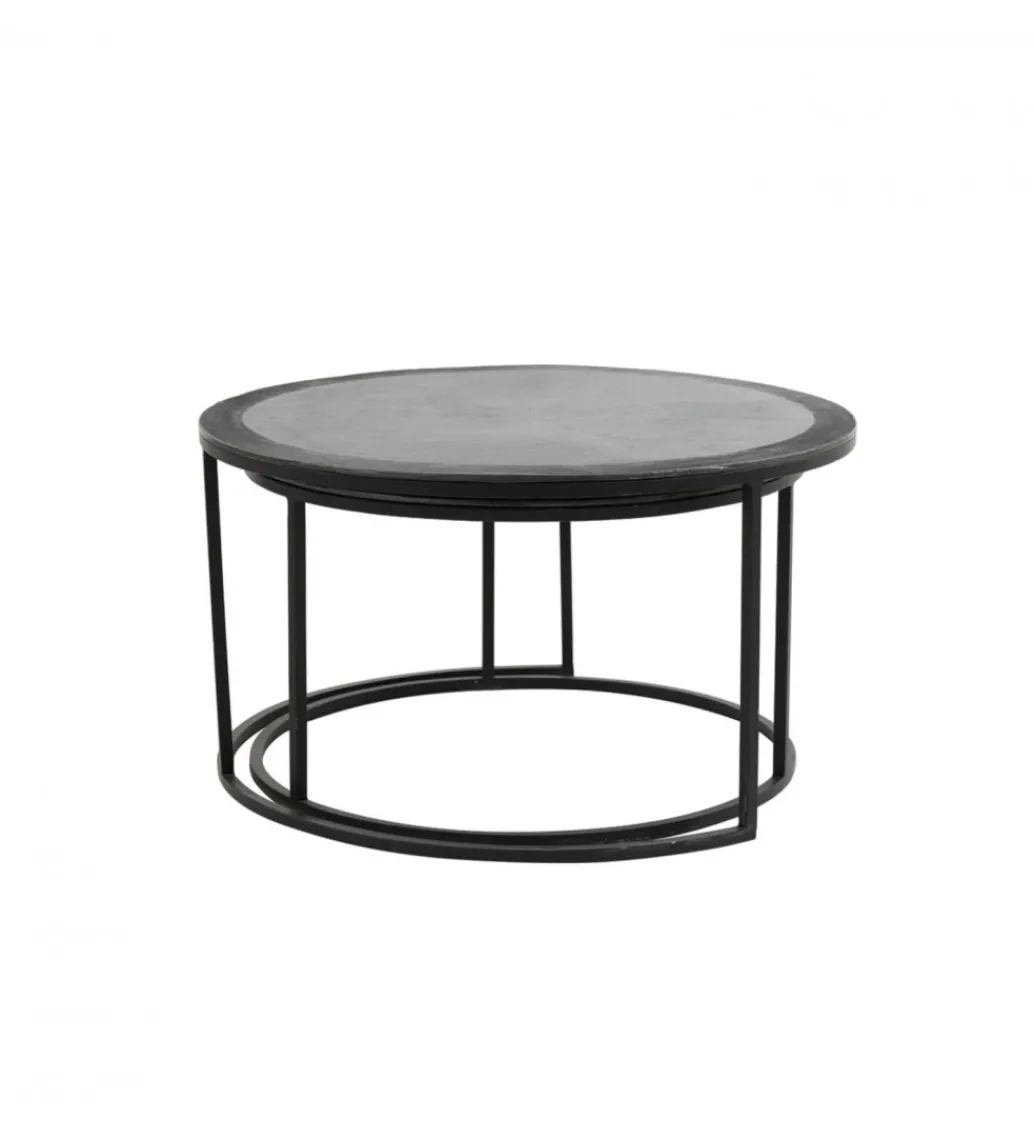 Zestaw 2 stolików TALCA 75 cm 67 cm czarny*L&L Best