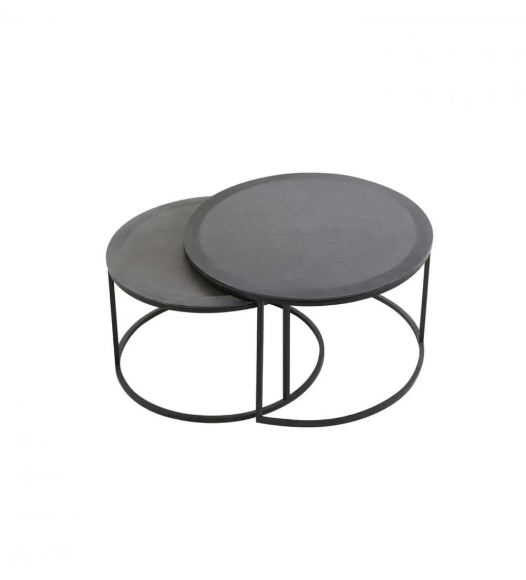 Zestaw 2 stolików TALCA 75 cm 67 cm czarny*L&L Best