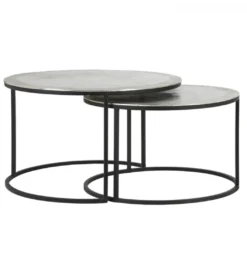 Zestaw 2 stolików TALCA 75 cm 67 cm nikiel*L&L Clearance