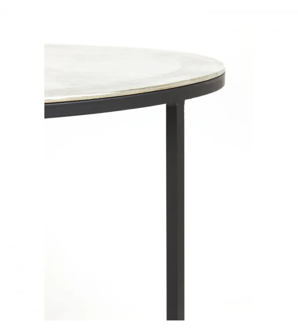 Zestaw 2 stolików TALCA 75 cm 67 cm nikiel*L&L Clearance