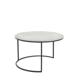 Zestaw 2 stolików TALCA 75 cm 67 cm nikiel*L&L Clearance