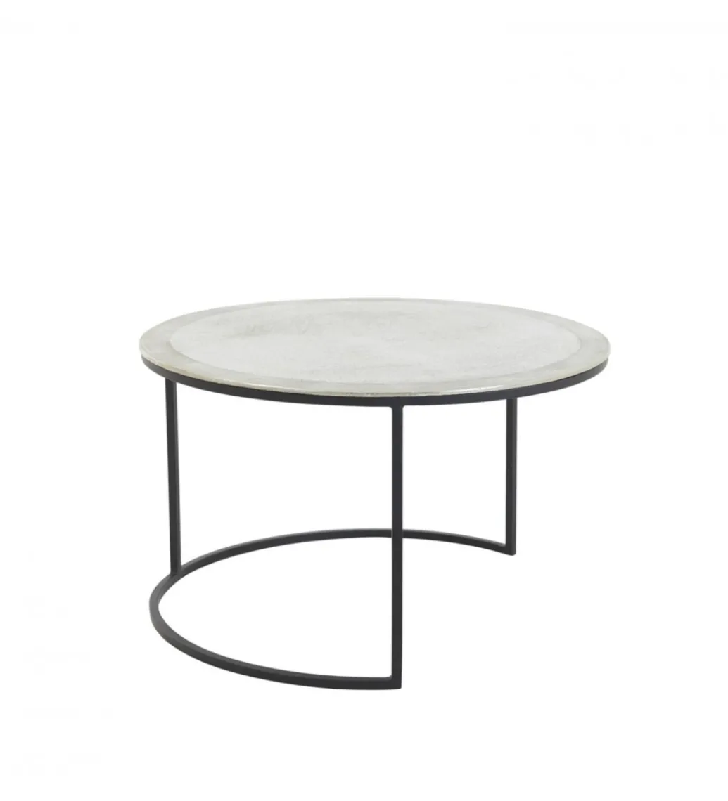 Zestaw 2 stolików TALCA 75 cm 67 cm nikiel*L&L Clearance