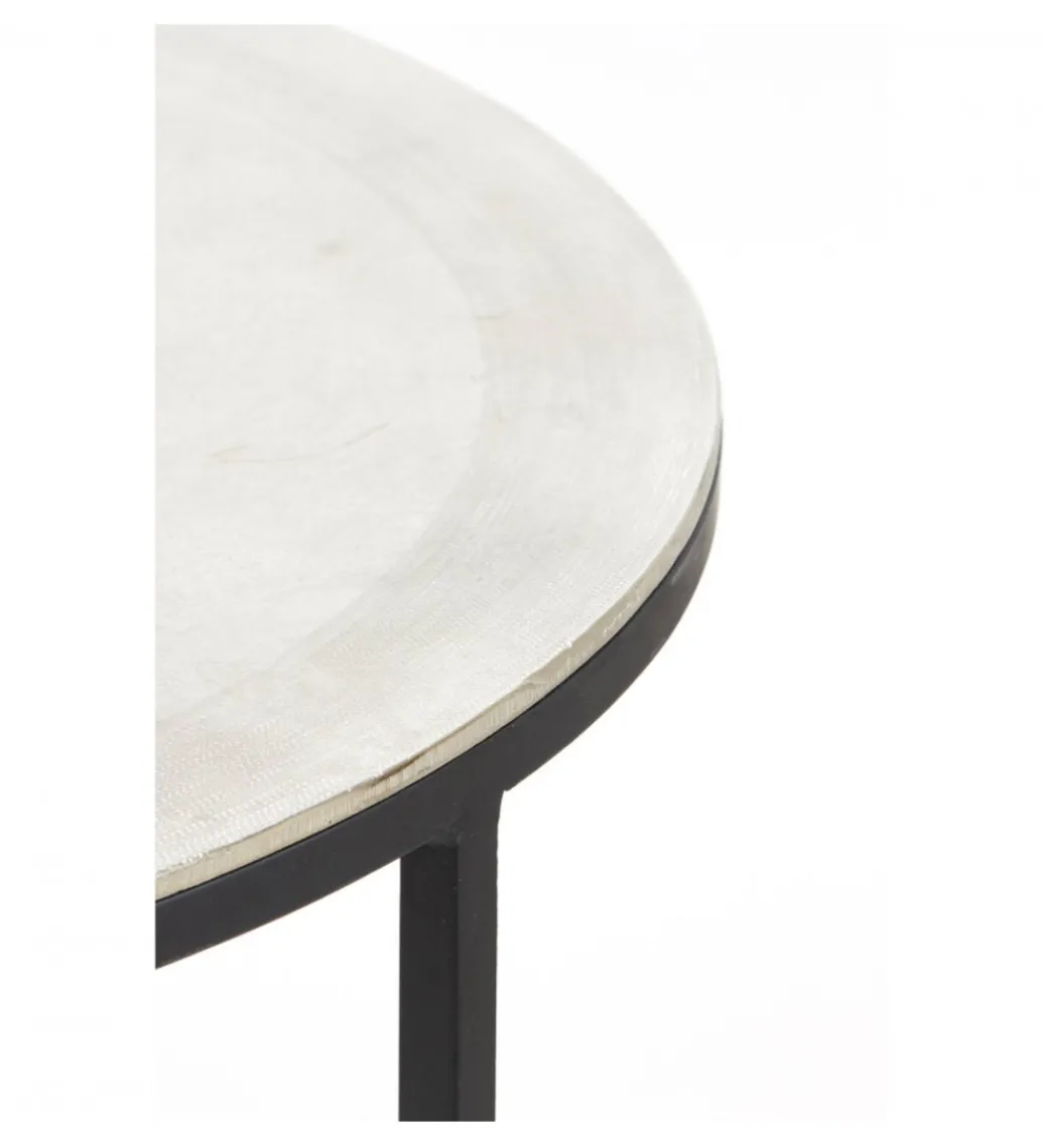 Zestaw 2 stolików TALCA 75 cm 67 cm nikiel*L&L Clearance