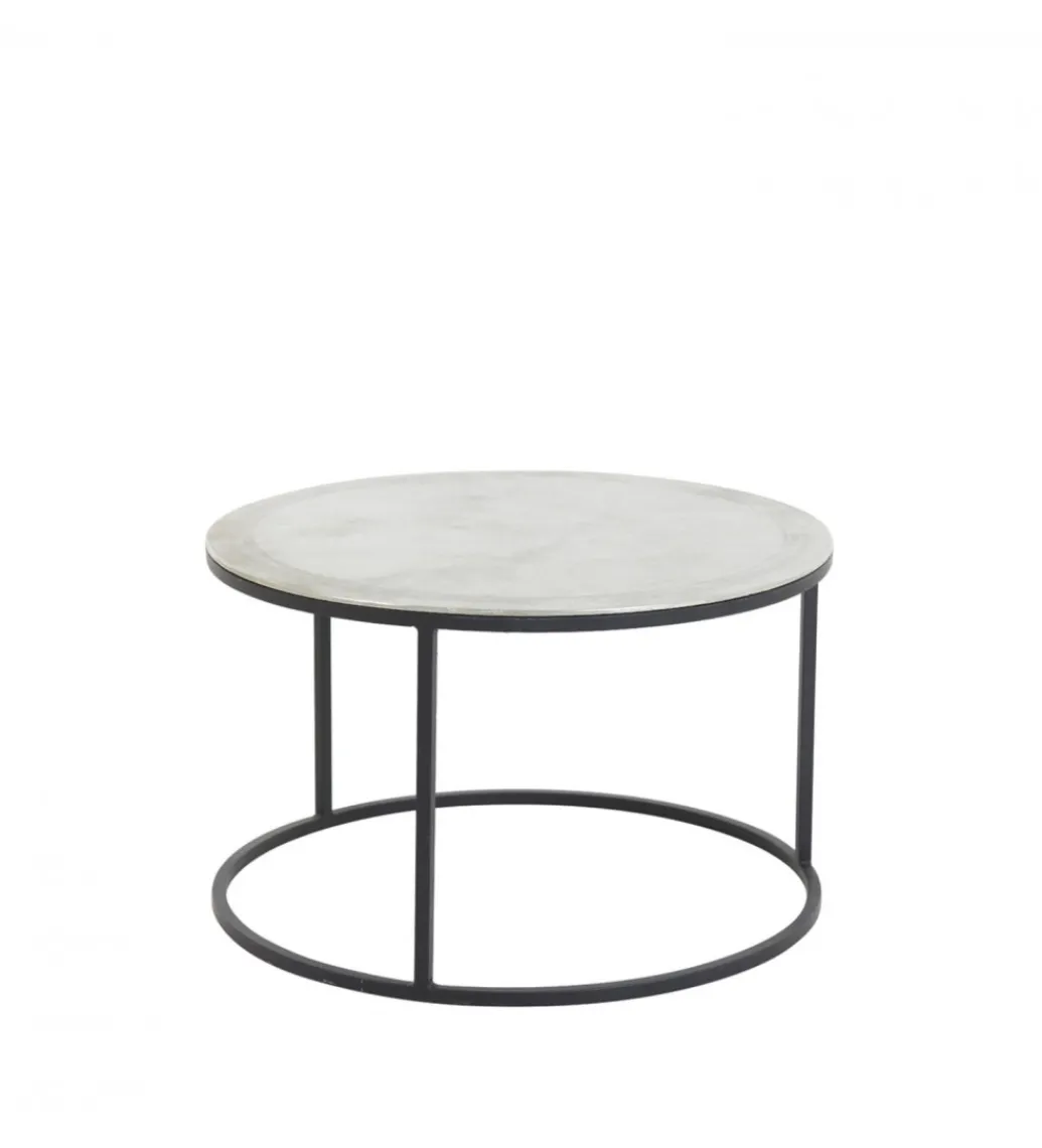 Zestaw 2 stolików TALCA 75 cm 67 cm nikiel*L&L Clearance