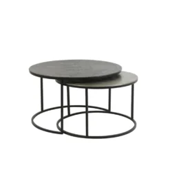 Zestaw 2 stolików TALCA 75 cm 67 cm srebrne*L&L Clearance